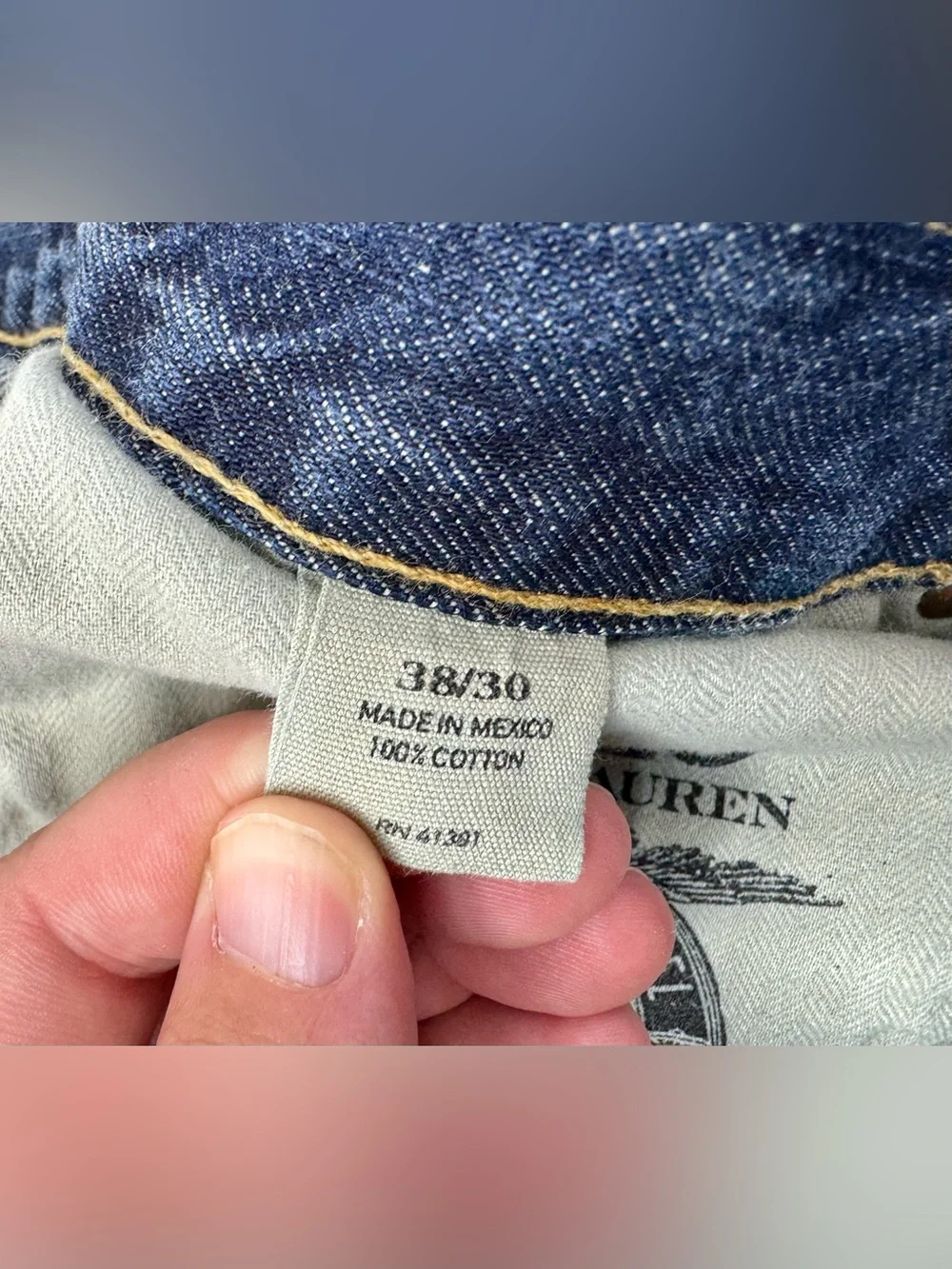 Polo Ralph Lauren Varick Slim Straight Jeans Mens Size 38x31 Medium Wash Denim